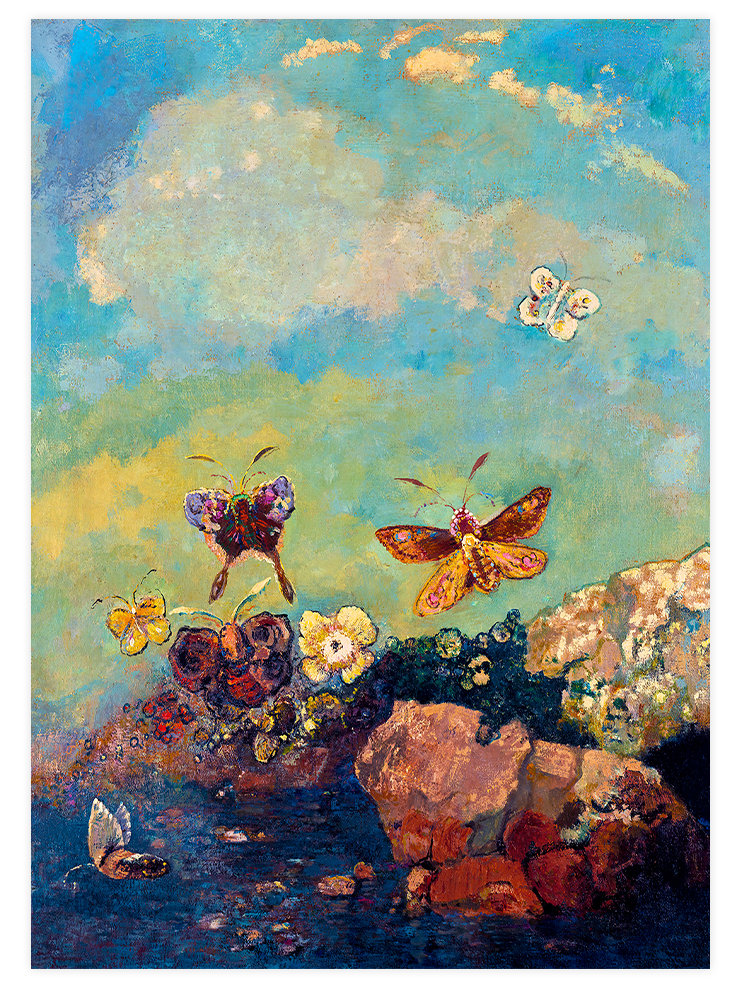 Odilon Redon Kelebekler - Art Print