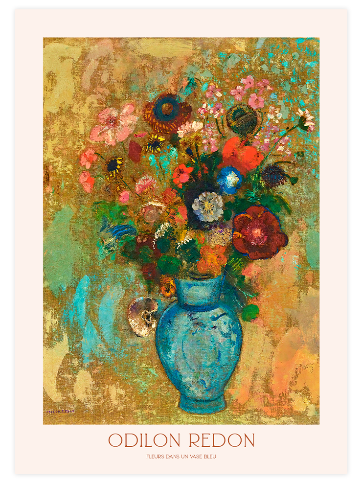 Odilon Redon Fleurs dans un Vase Bleu - Art Print Ürün ana görseli