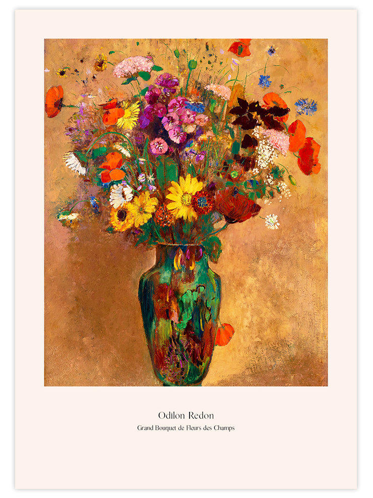 Odilon Redon Grand Bouquet de Fleurs des Champs - Art Print