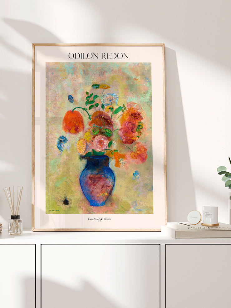 Odilon Redon Large Vase With Flowers - Art Print  Poster