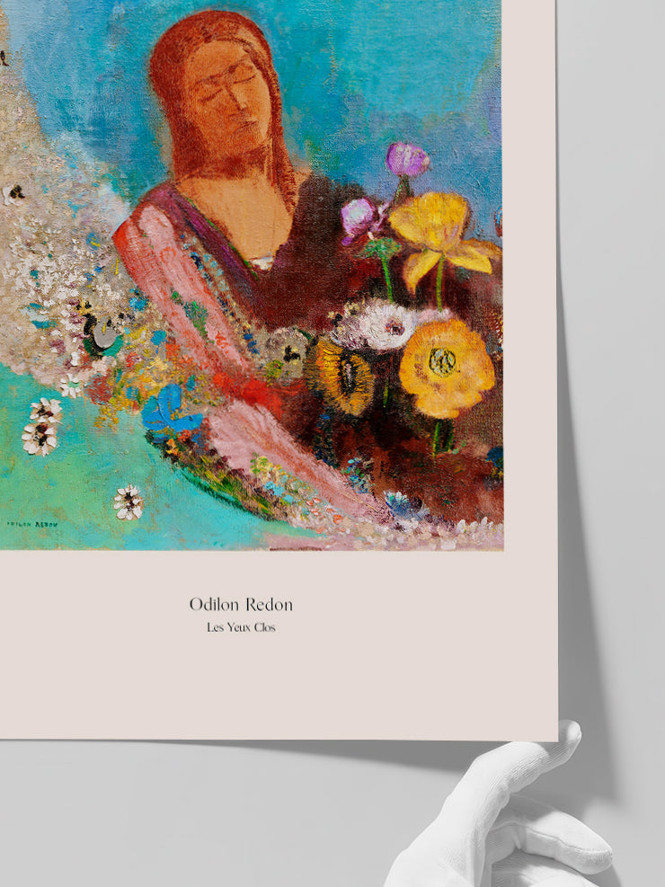 Odilon Redon Les Yeux Clos - Art Print  Poster