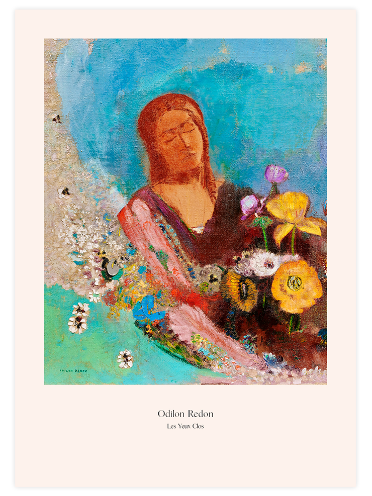 Odilon Redon Les Yeux Clos - Art Print Ürün ana görseli