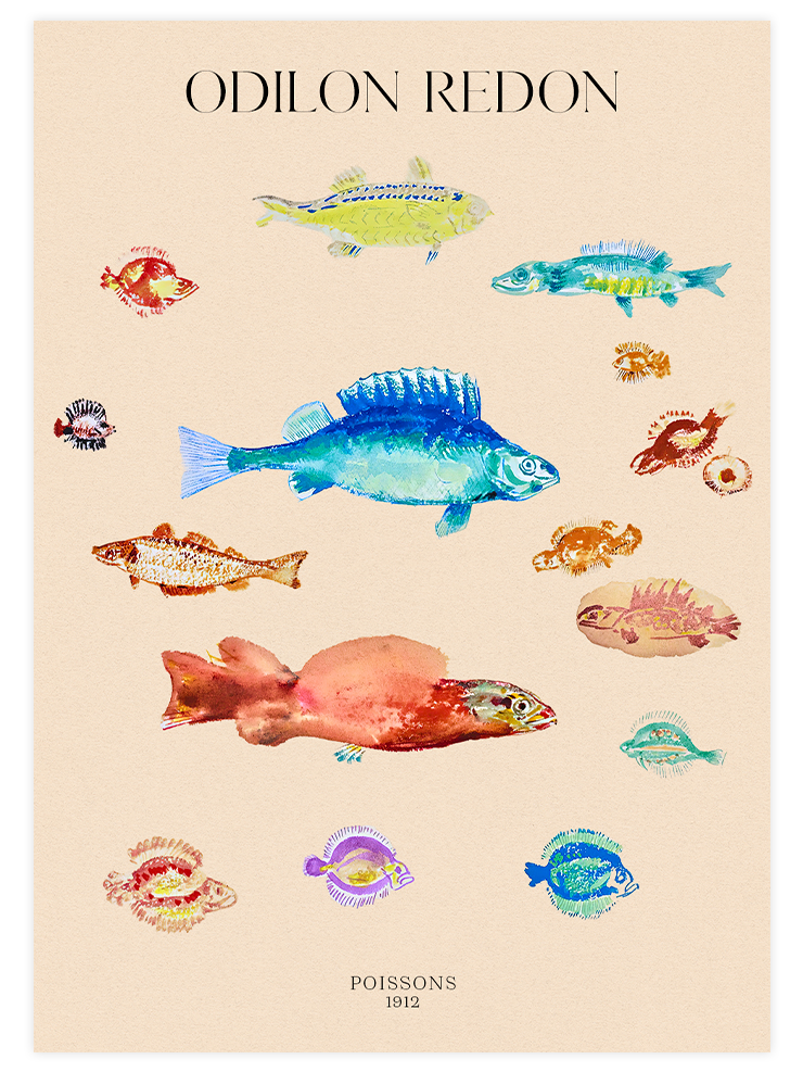 Odilon Redon Poissons - Art Print Ürün ana görseli
