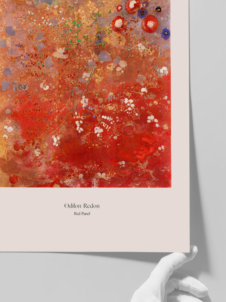 Odilon Redon Red Panel - Art Print  Poster