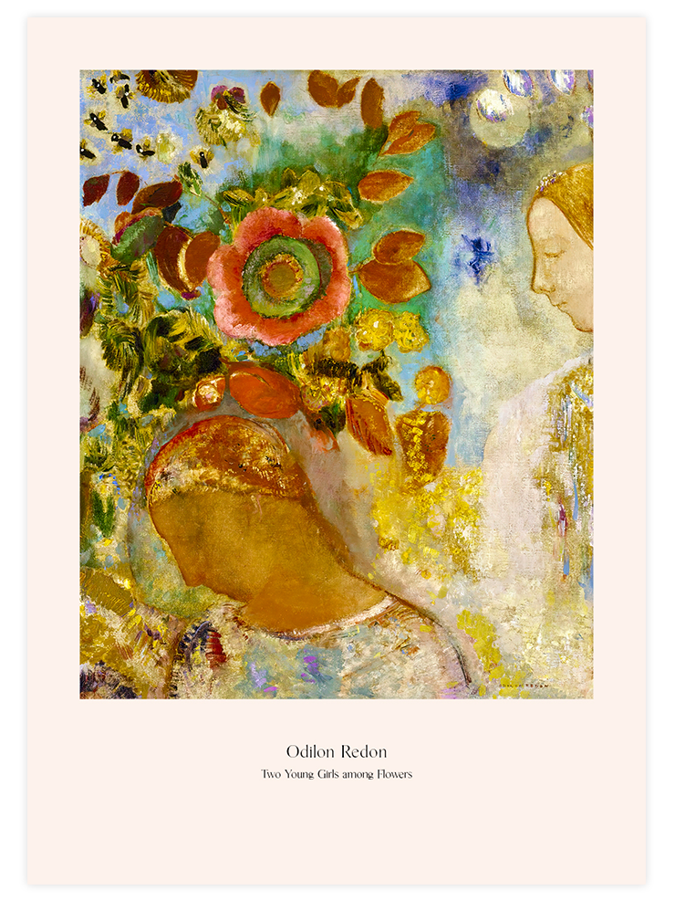 Odilon Redon Flower Two Young Girls among Flowers - Art Print Ürün ana görseli