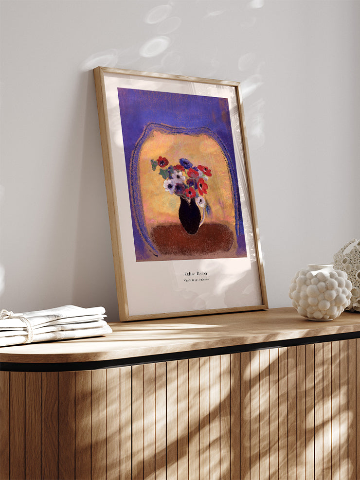 Odilon Redon Vase Noir aux Anémones - Art Print