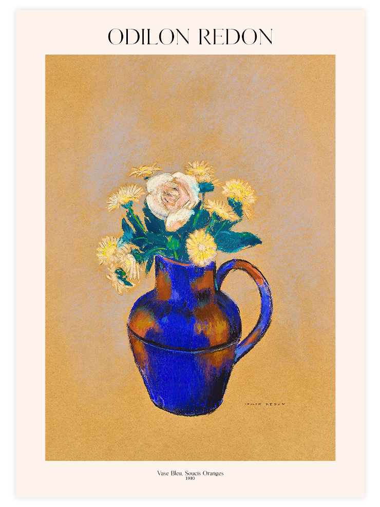 Odilon Redon Vase Bleu, Soucis Orange - Art Print Ürün ana görseli