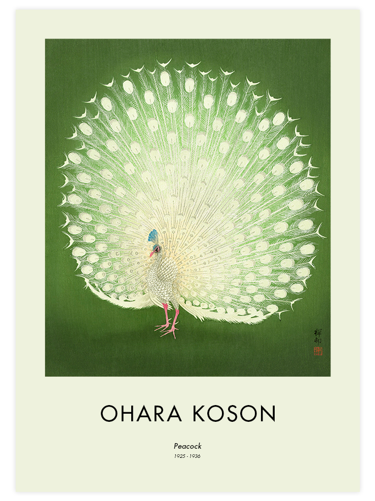 Ohara Koson Peacock & Geisha - Poster Seti Duo  Poster