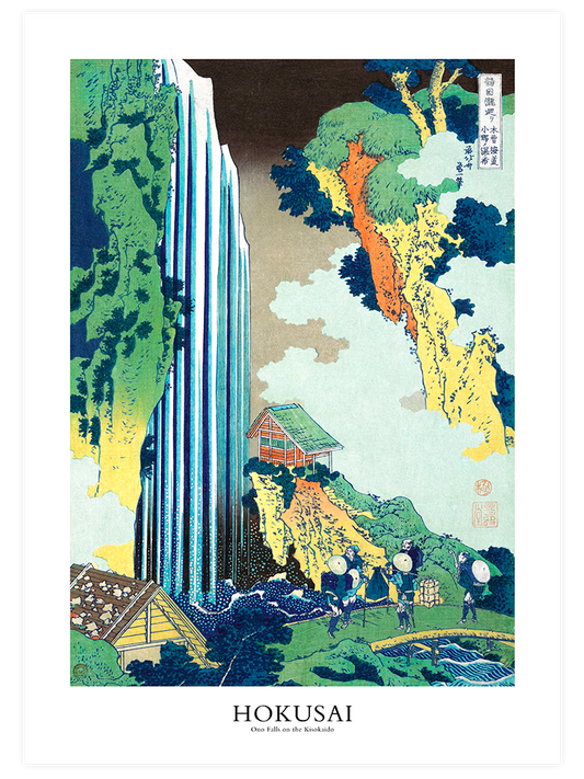 Hokusai Ono Waterfall Poster - Giclée Baskı