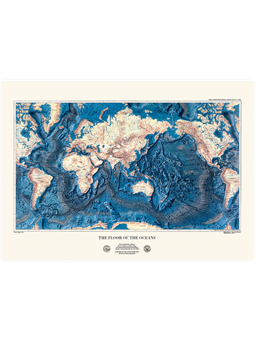 Vintage The Floor of the Oceans - Art Print
