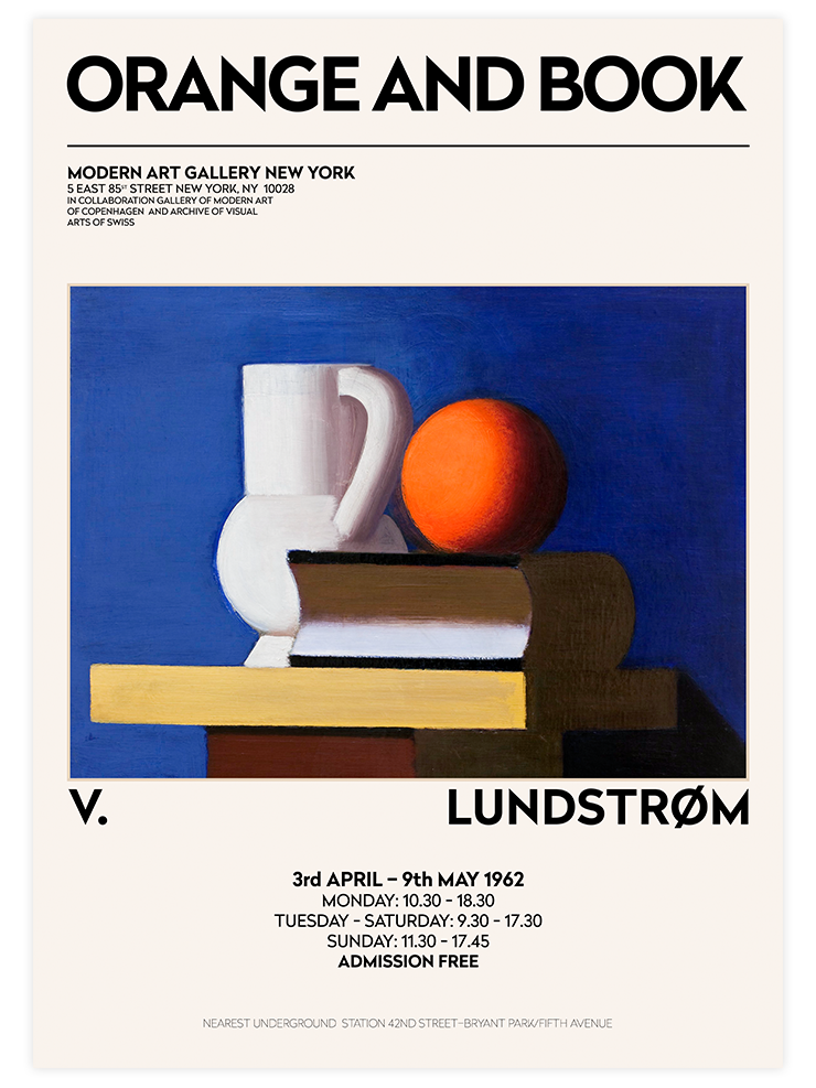 Vilhelm Lundstrom Orange And Book Afiş - Art Print Ürün ana görseli