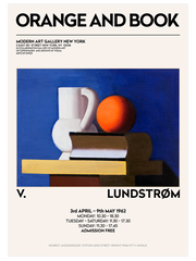 Vilhelm Lundstrom Orange And Book Afiş - Fine Art Poster