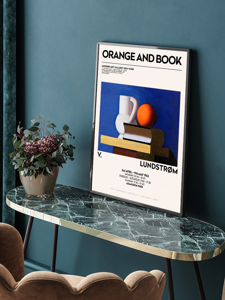 Vilhelm Lundstrom Orange And Book Afiş - Art Print