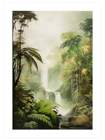 Vintage Tropikal Orman - Art Print