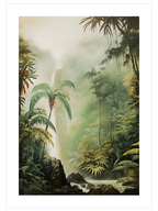 Şelaleli Tropikal Orman - Art Print
