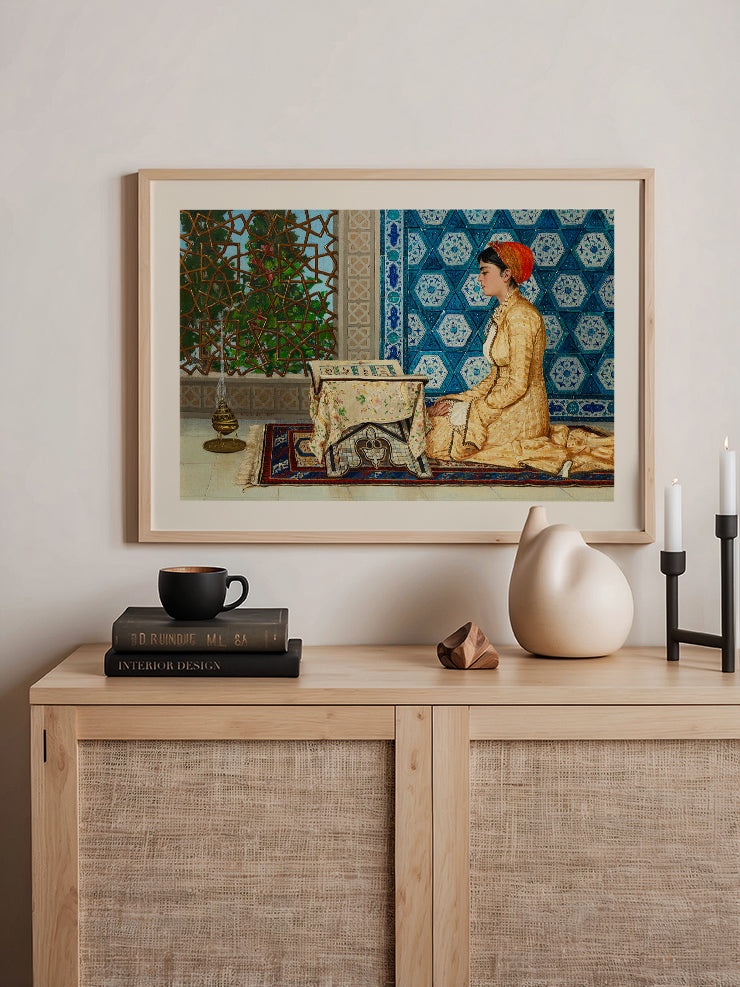 Osman Hamdi Bey Kur'an Okuyan Kız - Art Print Ürün ikincil görseli
