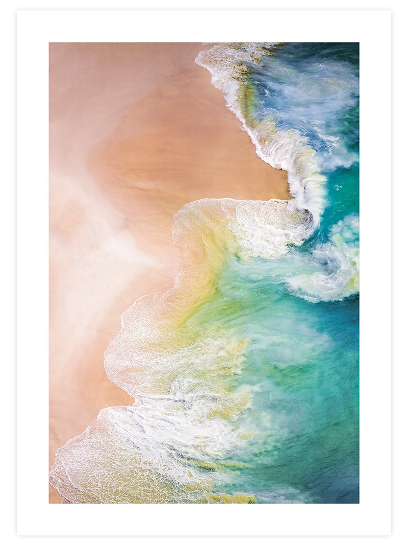 Pastel tonlarda deniz dalgaları posteri