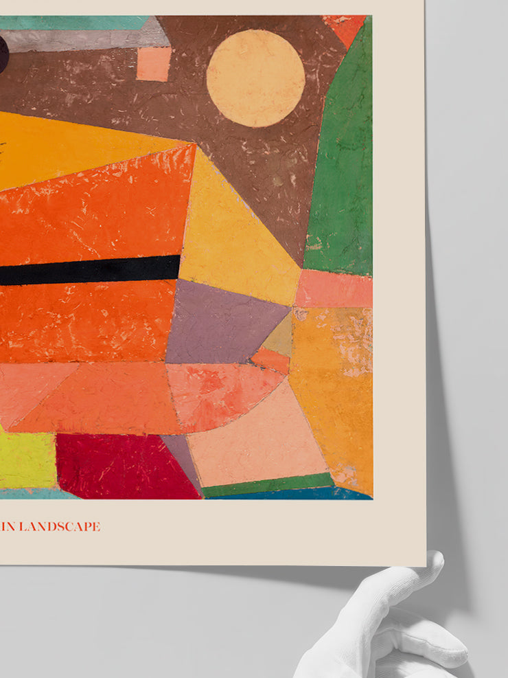 Klee Joyful Mountain Landscape - Art Print  Poster