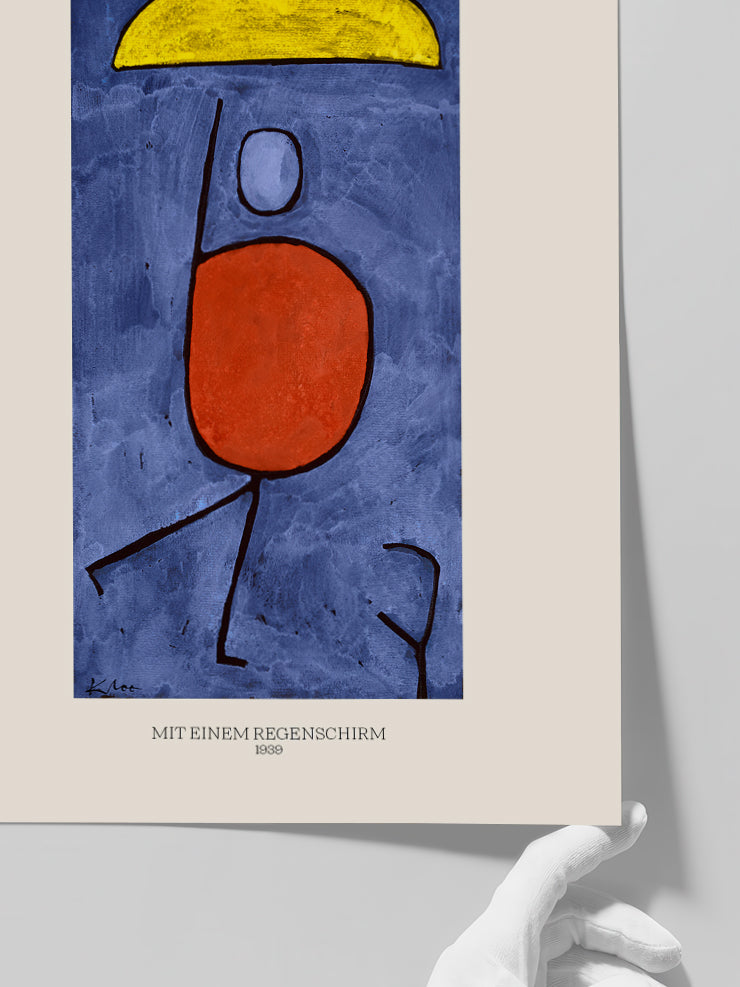 Paul Klee With An Umbrella - Art Print  Poster
