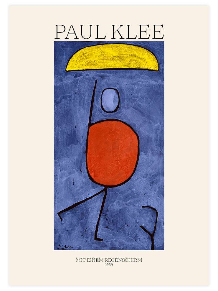 Paul Klee With An Umbrella - Art Print Ürün ana görseli