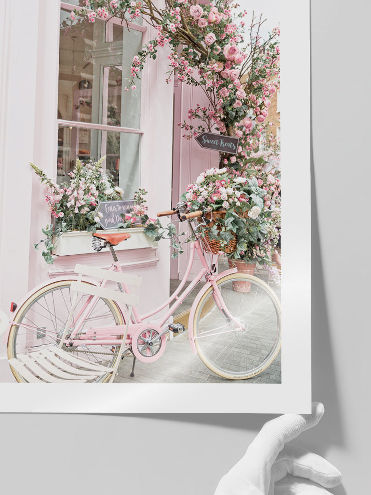 Pembe Bisiklet - Art Print