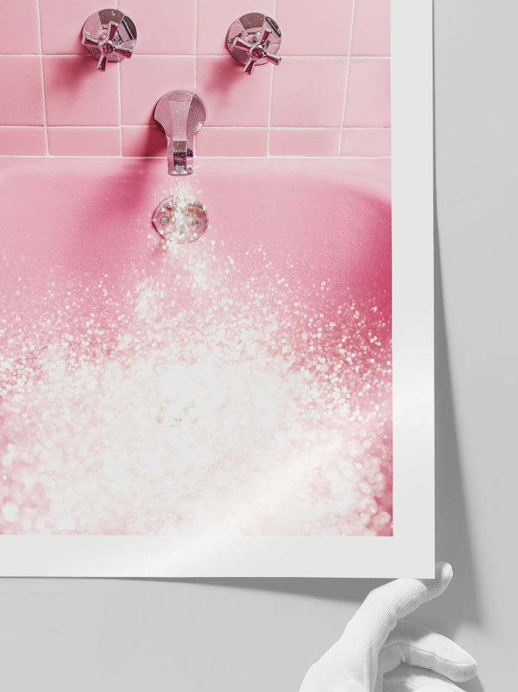 Chic Pink Bath - Art Print  Poster
