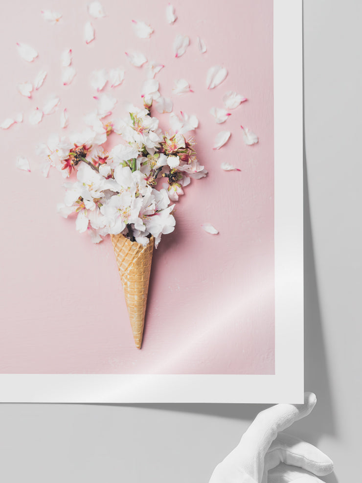 Çiçekli Dondurma - Art Print