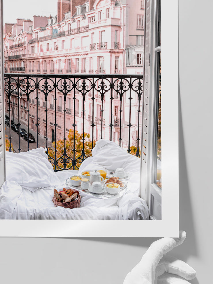Breakfast In Paris - Art Print  Poster