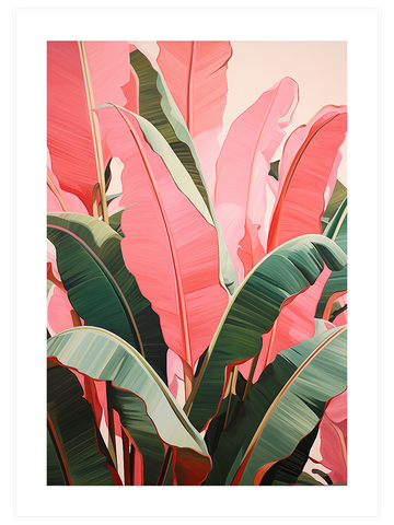 Pembe Yeşil Muz Ağacı - Art Print