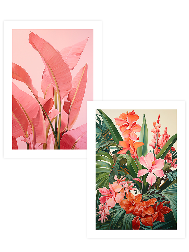 Pink Wild - Poster Seti Duo Sanatsal Poster