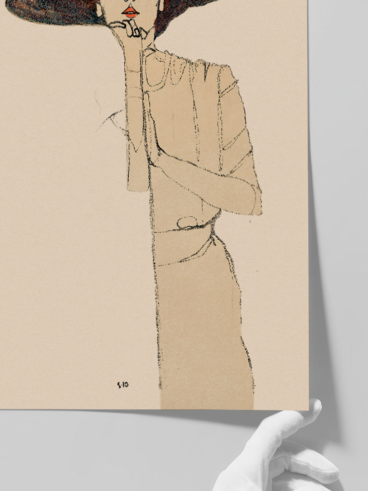 Egon Schiele Portrait of a Woman - Art Print  Poster