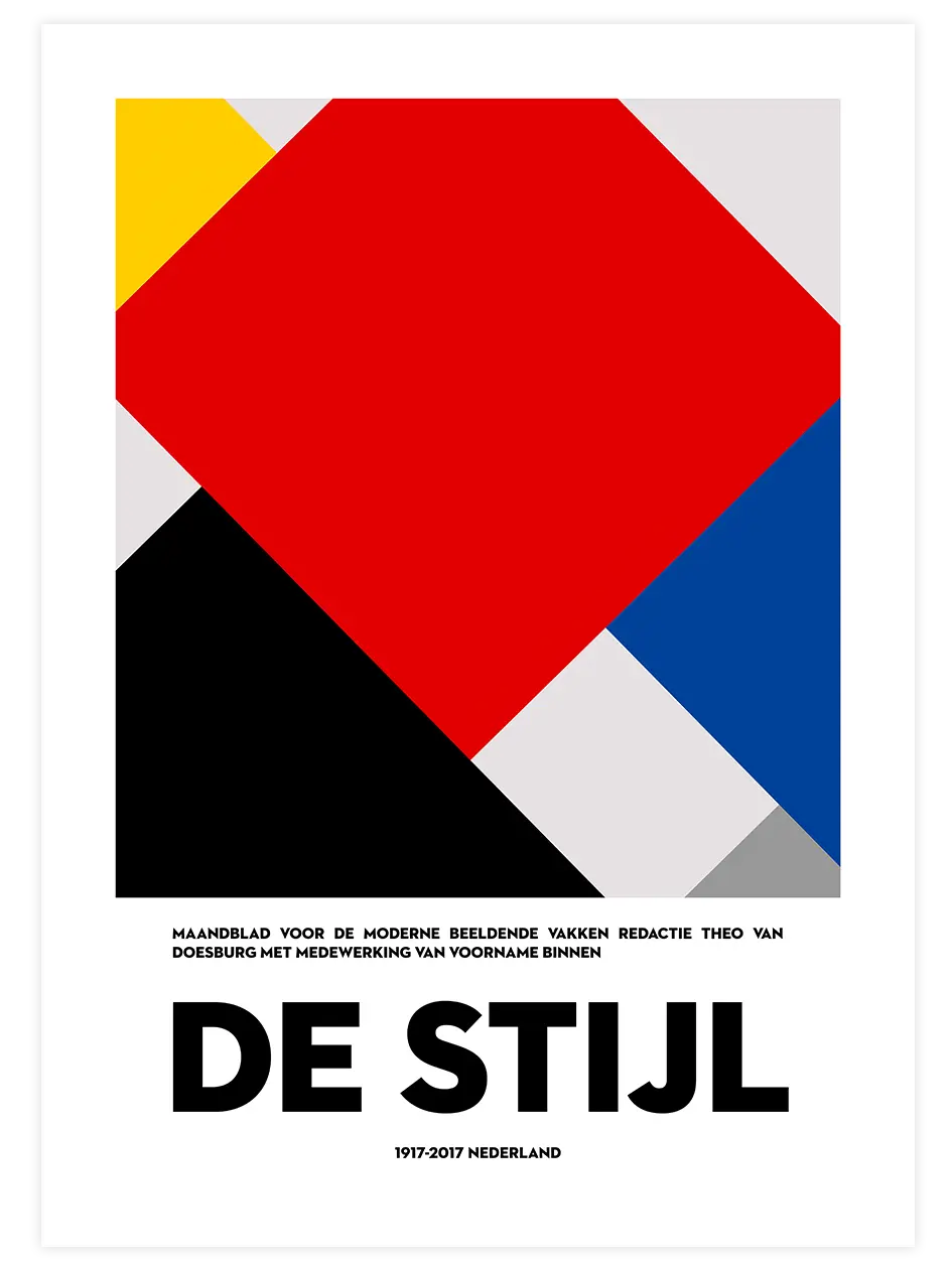 De Stijl Afiş - Art Print Ünlü Ressamlar Poster