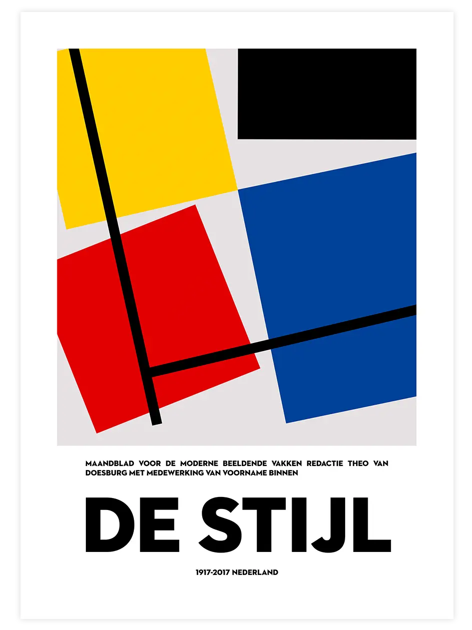 De Stijl 100 Jahr Afiş - Art Print