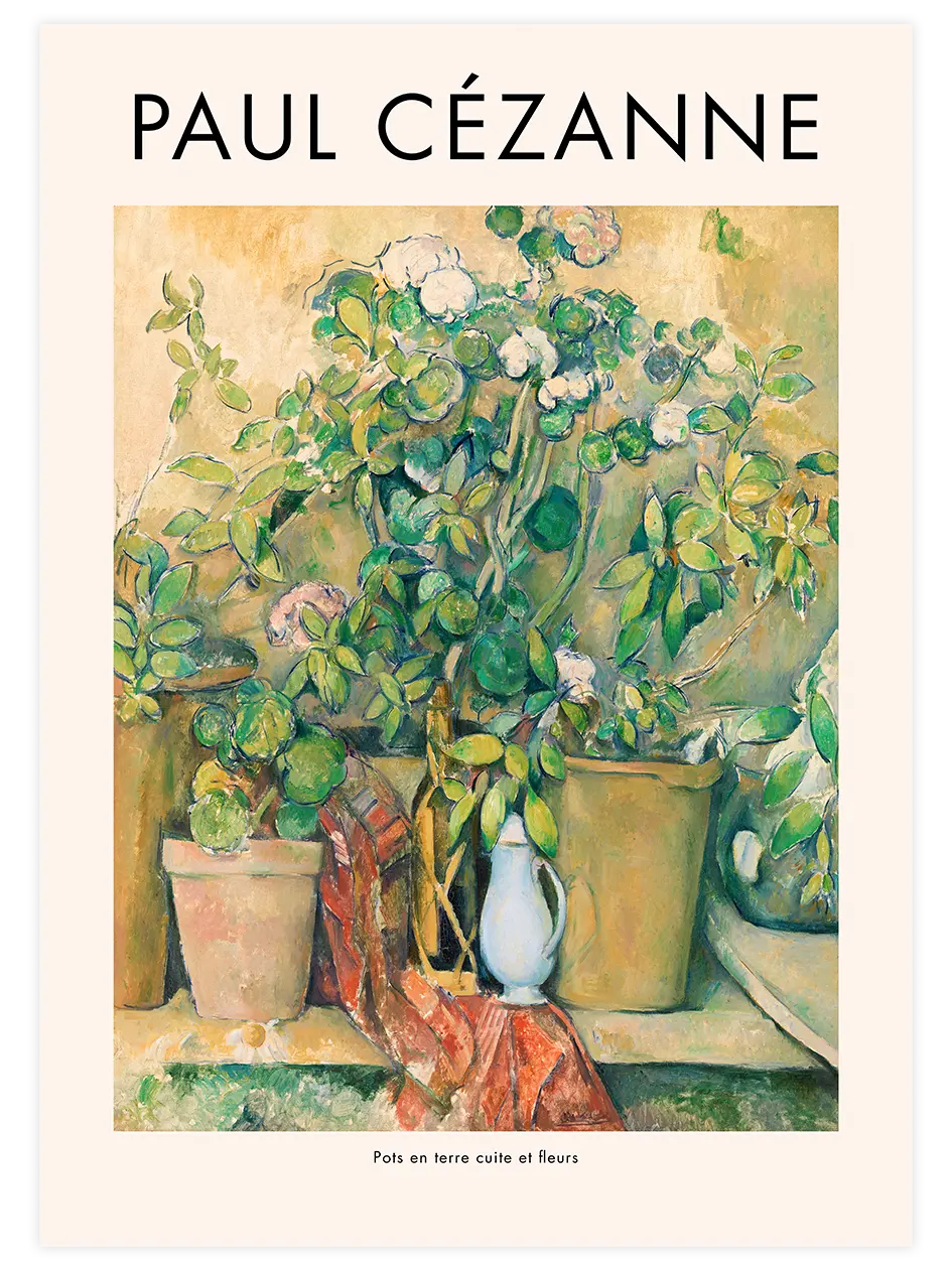 Cezanne Potted Plants - Art Print Ünlü Ressamlar Poster