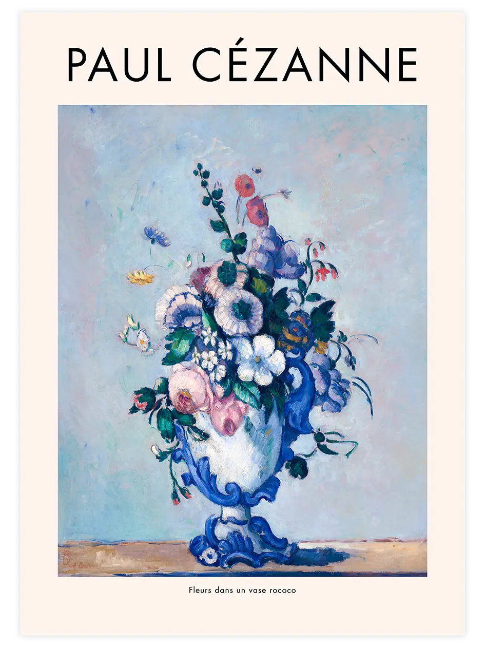 Cezanne Flowers In A Rococo Vase - Art Print Ünlü Ressamlar Poster