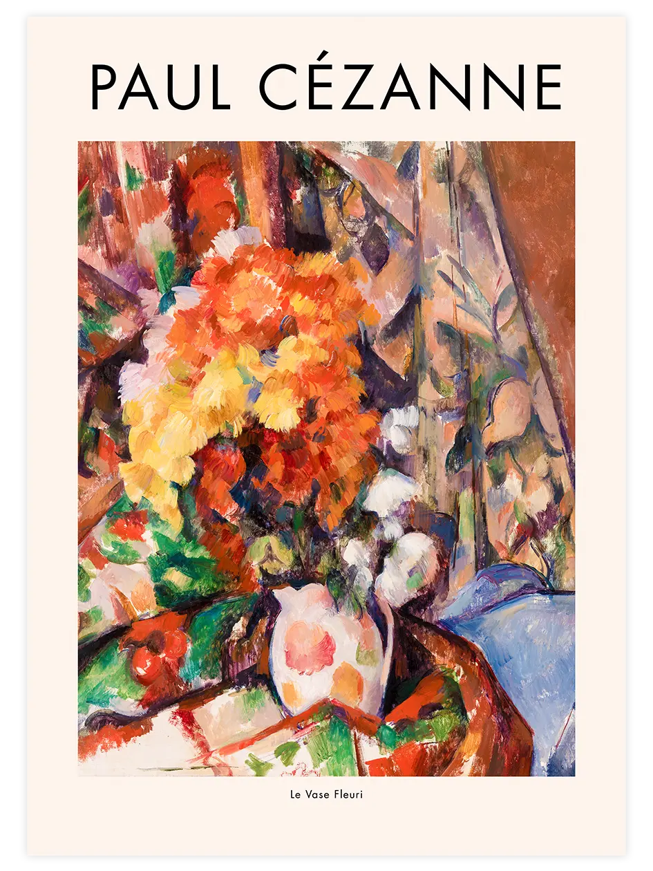Cezanne The Flowered Vase - Art Print Ünlü Ressamlar Poster