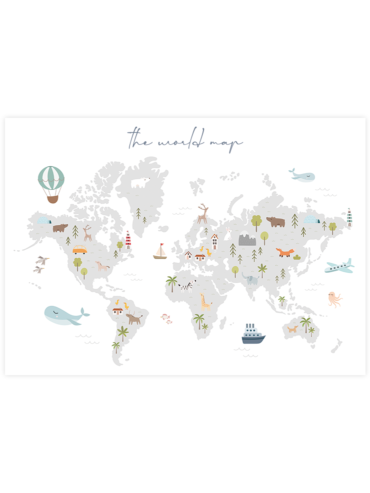 Resimli Dünya Haritası & Alfabe - Poster Seti Duo