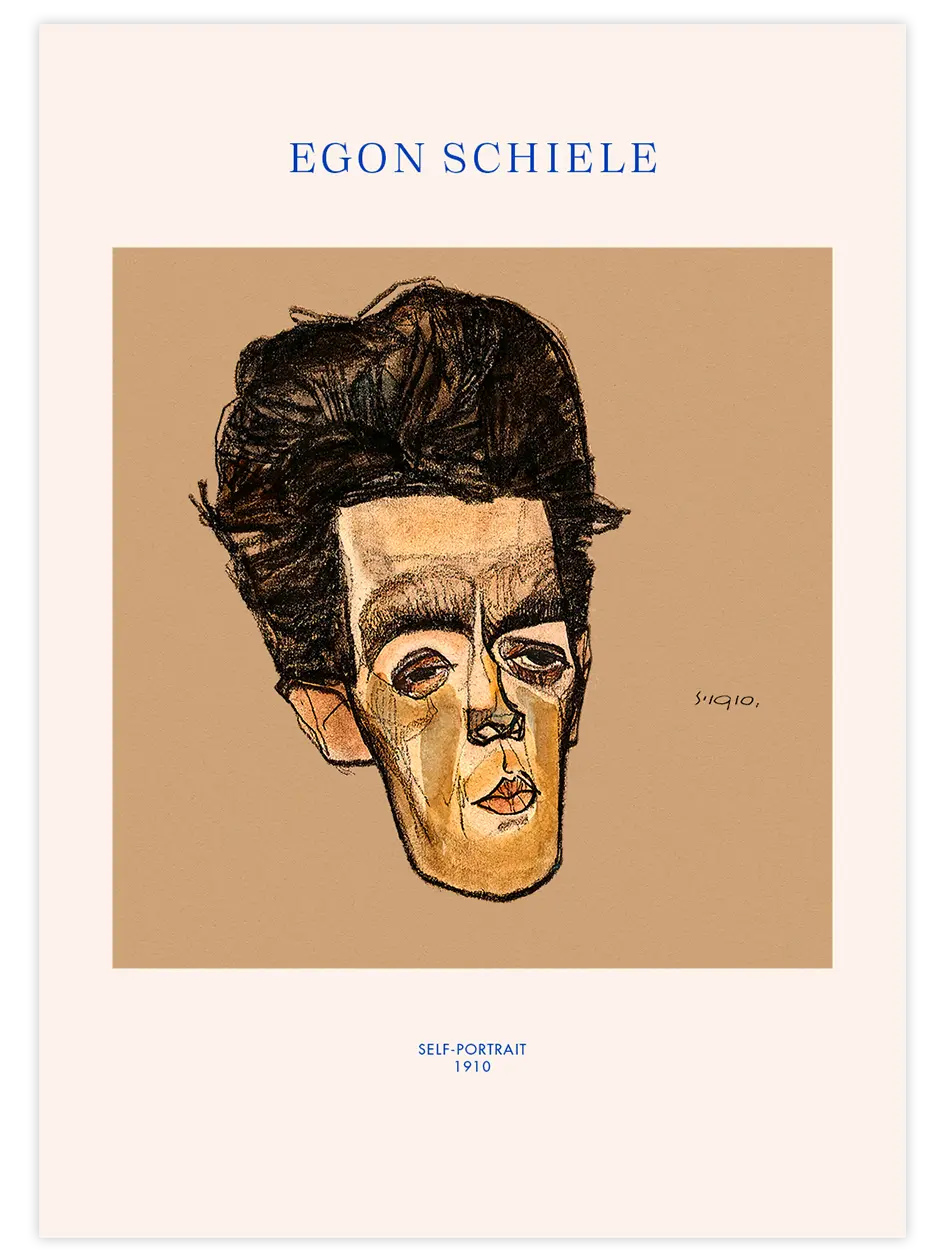 Egon Schiele Self-Portrait - Art Print Ünlü Ressamlar Poster