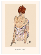 Egon Schiele İç Çamaşırıyla Oturan Kadın - Art Print