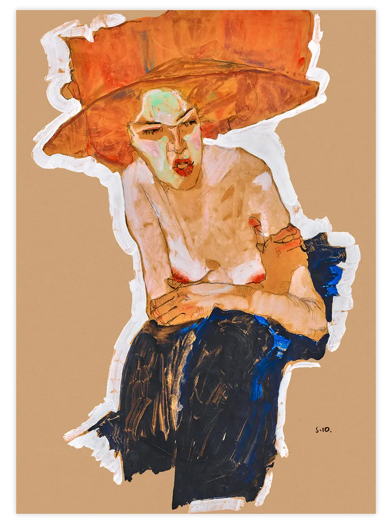 Egon Schiele The Scornful Woman - Art Print Ünlü Ressamlar Poster