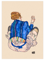 Egon Schiele Seated Woman Back View - Art Print