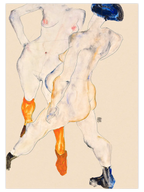 Egon Schiele Two Female Nudes, Standing - Art Print