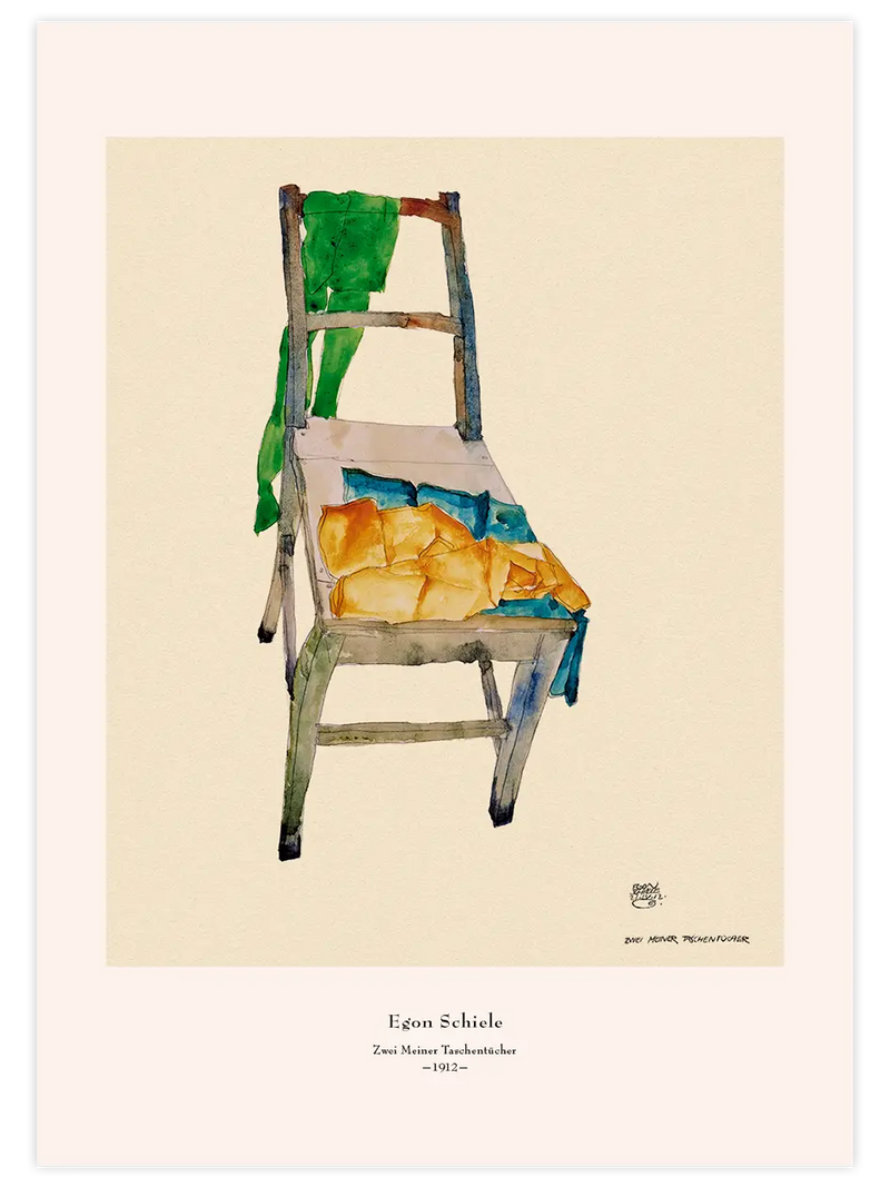 Egon Schiele Two Men's Handkerchiefs - Art Print Ünlü Ressamlar Poster