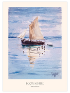 Egon Schiele Sailing Boat with Reflections - Art Print