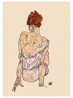 Egon Schiele Seated Woman in Underwear - Art Print