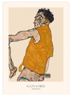 Egon Schiele Self-Portrait in Yellow Vest - Art Print