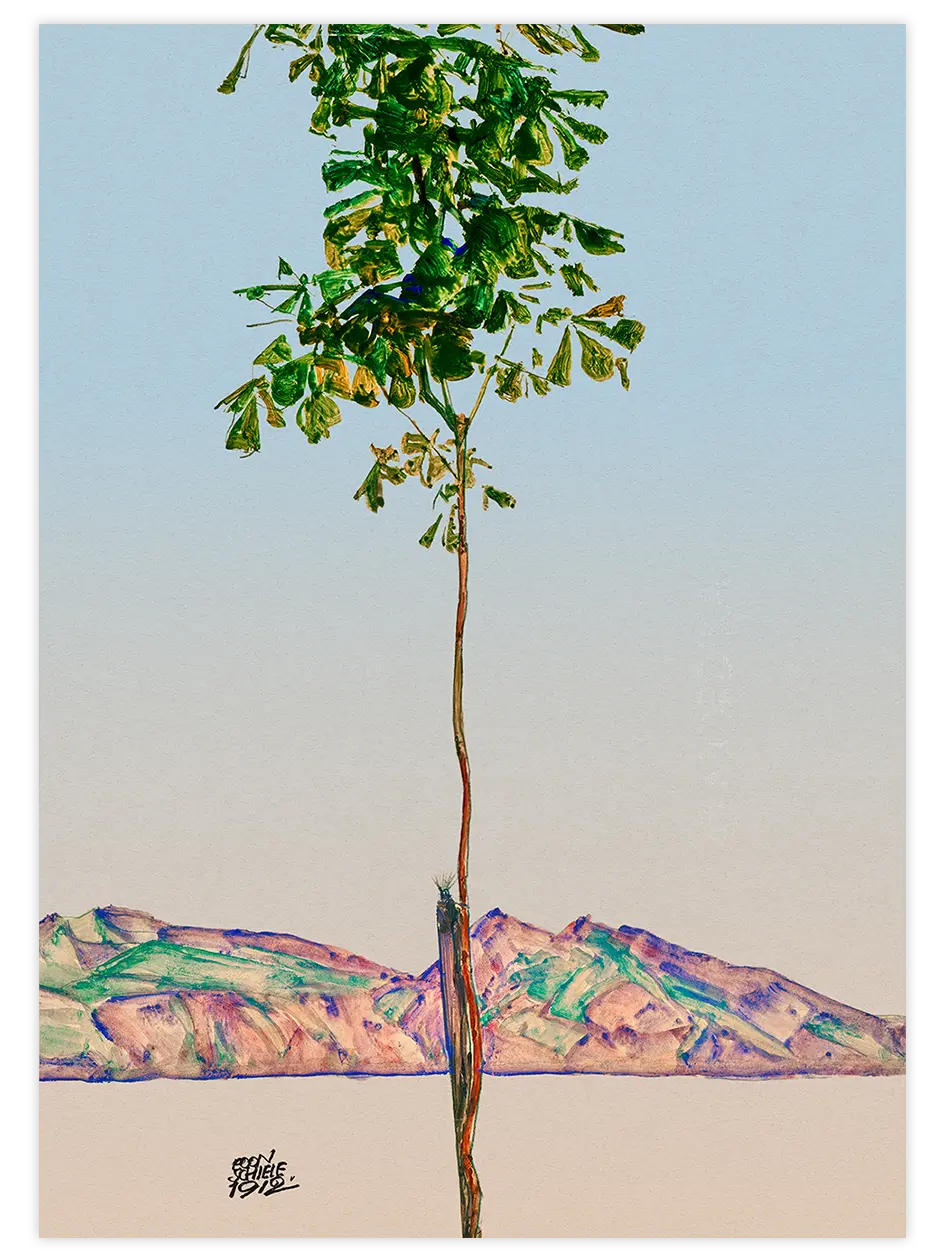 Egon Schiele Konstanz Gölü'ndeki Kestane Ağacı - Art Print