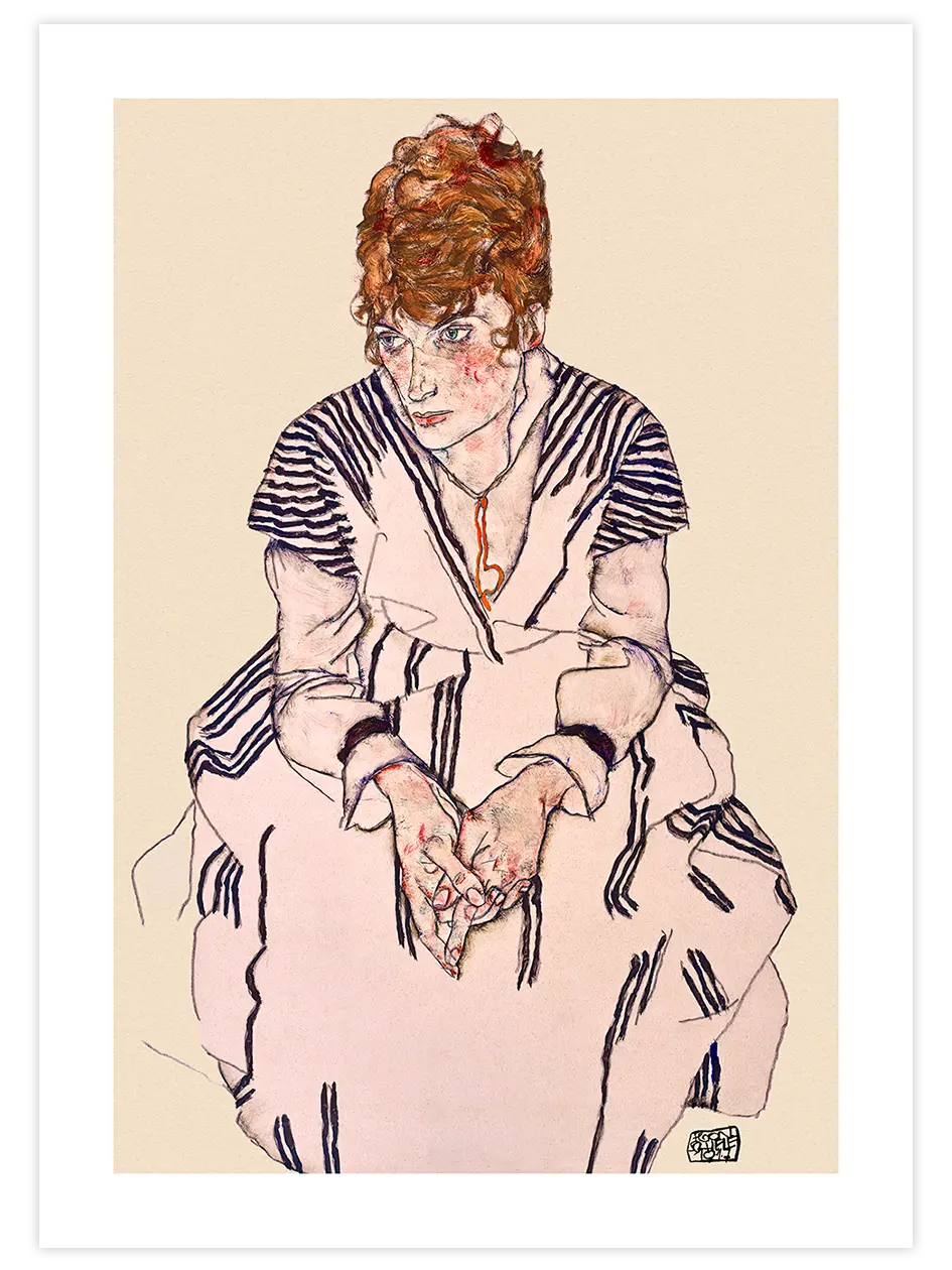 Egon Schiele Portrait of Adele Harms - Art Print Ünlü Ressamlar Poster