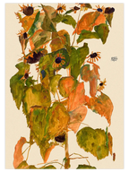 Egon Schiele Sunflowers - Art Print