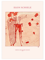 Egon Schiele Greeting Card for Marie Czihaczek - Art Print